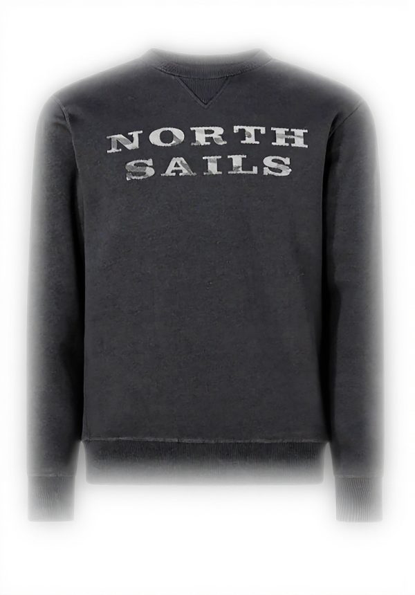 North Sails Herren Sweatshirt Grafik Design Asphalt