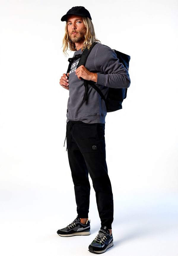 North Sails Herren Sweatshirt Grafik Design Asphalt