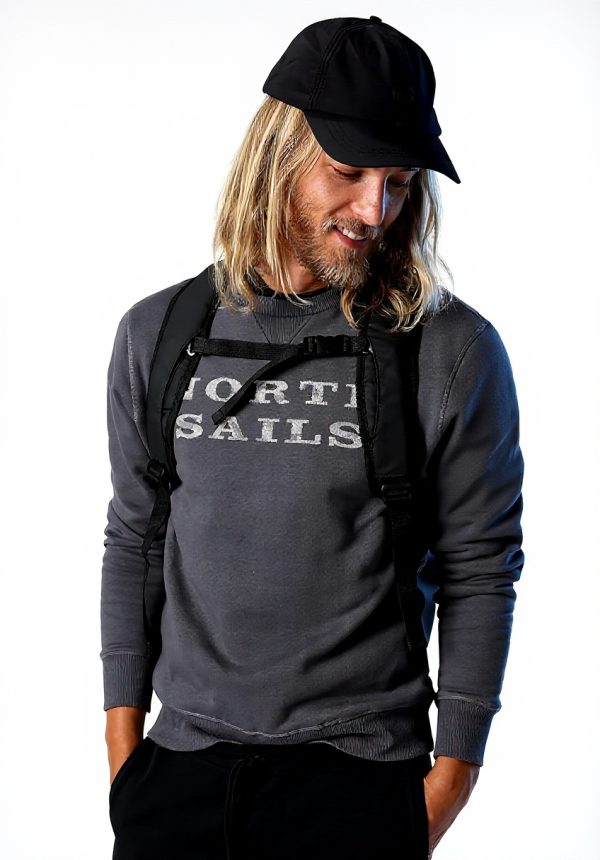 North Sails Herren Sweatshirt Grafik Design Asphalt
