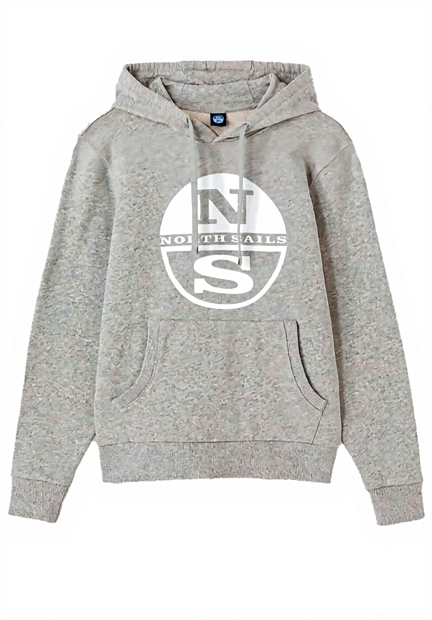 North Sails Herren Kapuzenpullover Baumwolle Grau Melange