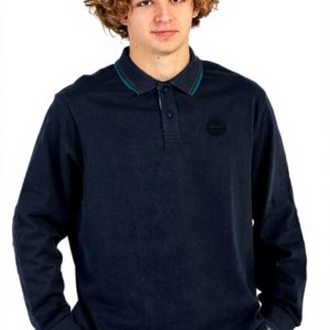 North Sails Herren Poloshirt Langarm Baumwolle Blau