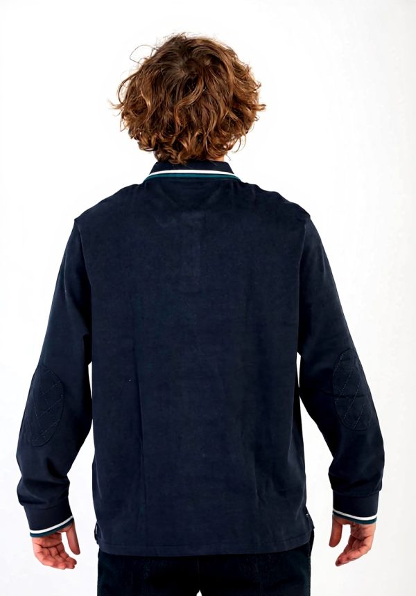 North Sails Herren Poloshirt Langarm Baumwolle Blau