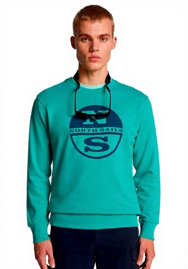 NORTH SAILS Herren Sweatshirt Baumwolle Maxi-Logo Emerald