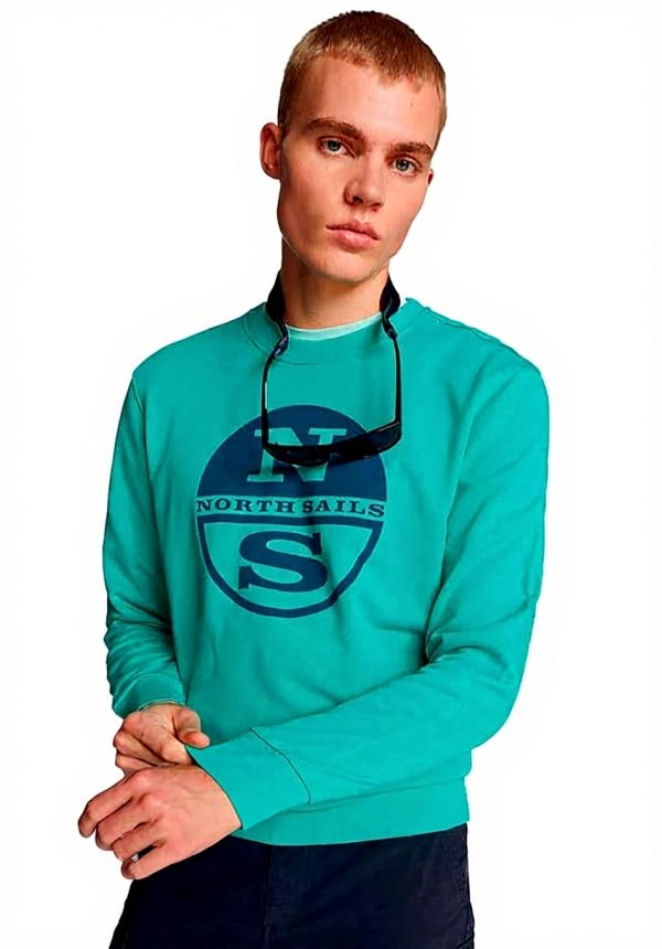 NORTH SAILS Herren Sweatshirt Baumwolle Maxi-Logo Emerald