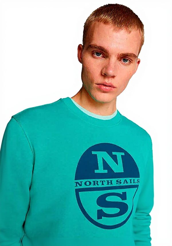 NORTH SAILS Herren Sweatshirt Baumwolle Maxi-Logo Emerald