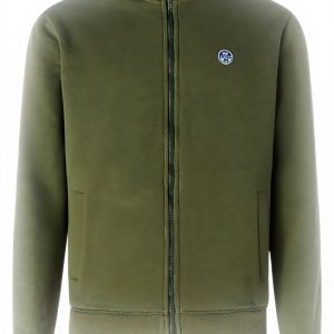 North Sails Herren Sweatshirt Logo Full Zip Kapuzenlos