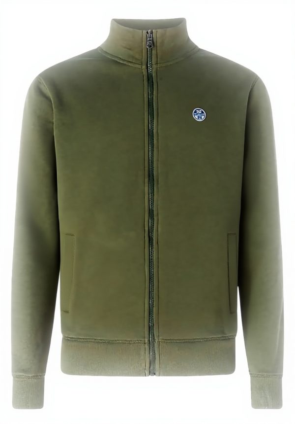 North Sails Herren Sweatshirt Logo Full Zip Kapuzenlos