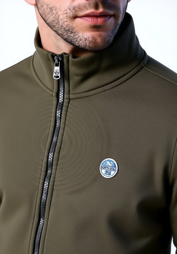 NORTH SAILS Herren Sweatshirt Full Zip Logo Ivy Green