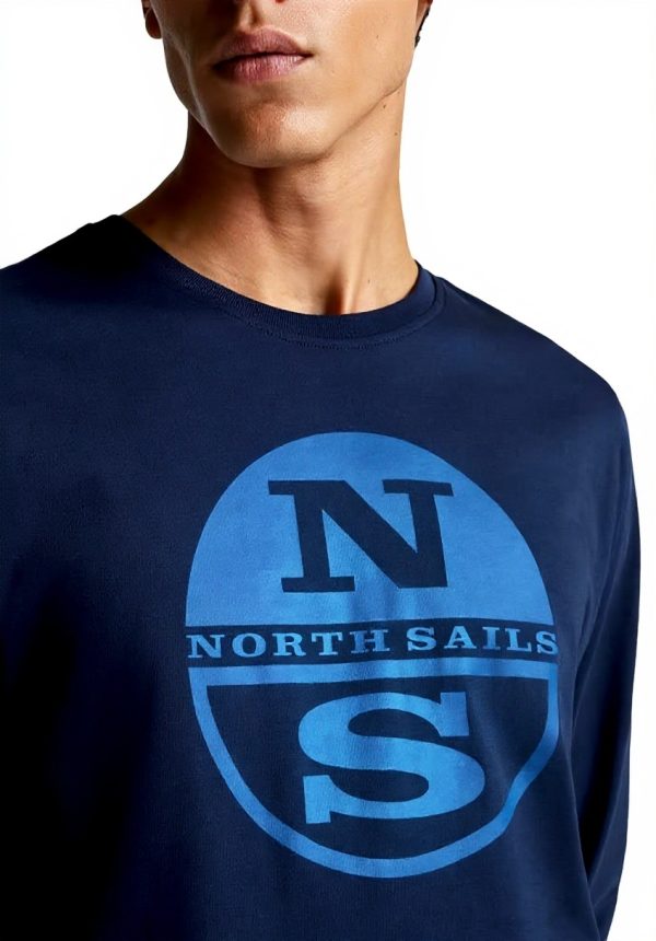 NORTH SAILS Herren T-Shirt Marineblau Baumwolljersey Langarm