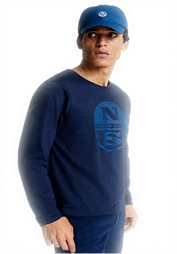 NORTH SAILS Herren T-Shirt Marineblau Baumwolljersey Langarm