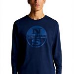 NORTH SAILS Herren T-Shirt Marineblau Baumwolljersey Langarm