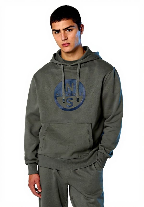NORTH SAILS Hoodie Herren Baumwolle Grau Big Logo 691094