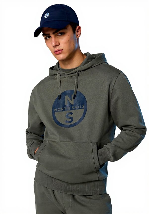 NORTH SAILS Hoodie Herren Baumwolle Grau Big Logo 691094