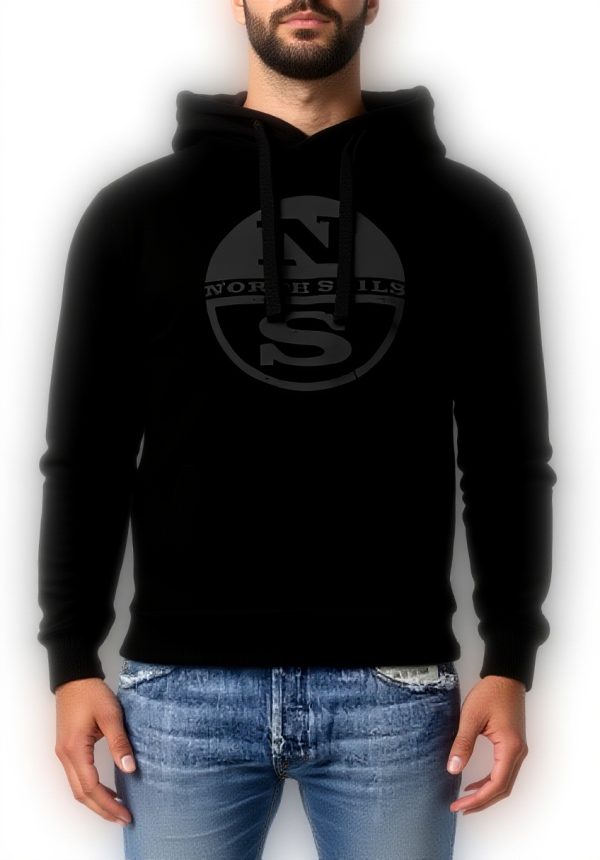 NORTH SAILS Hoodie Herren Baumwolle Big Logo Schwarz