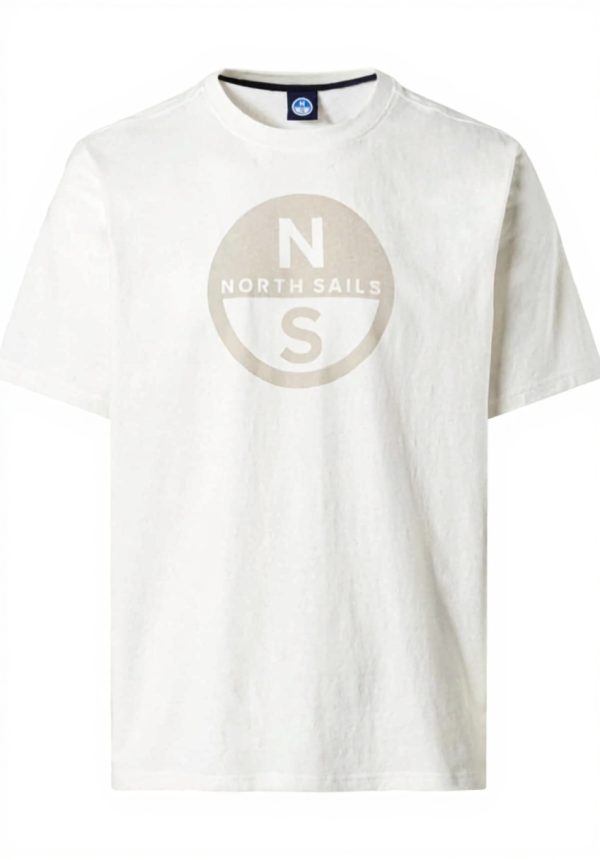 NORTH SAILS T-Shirt Herren Baumwolle Big Logo Weiß
