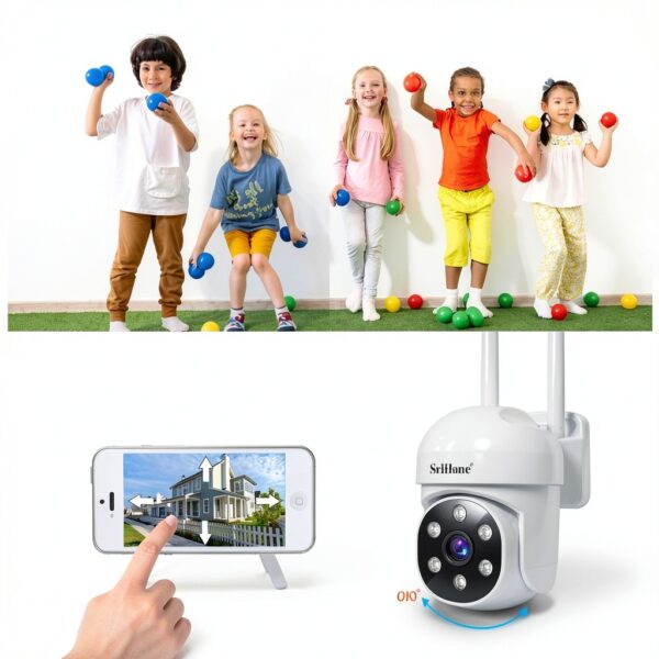 Srihome Überwachungskamera WLAN 1080P Nachtsicht Heim-5