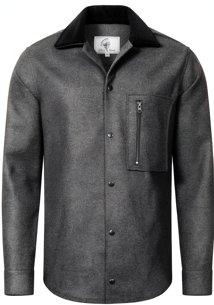 Rock Creek Herren Hemd Übergangsjacke in Anthrazit auf einem Stuhl