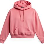 Kapuzenpullover Damen Baumwolle Casual Schnürung Schwarz-0