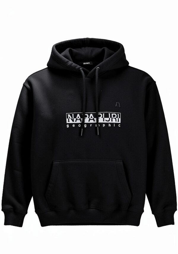 Kapuzenpullover Herren Baumwolle Casual Schnürung Schwarz-3