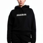 Kapuzenpullover Herren Baumwolle Casual Schnürung Schwarz-0