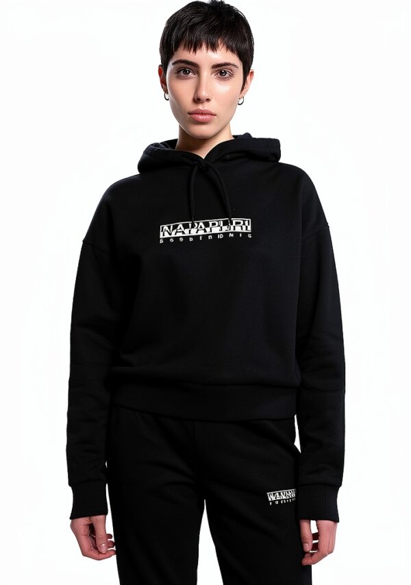 Kapuzenpullover Herren Baumwolle Casual Schnürung Schwarz-0