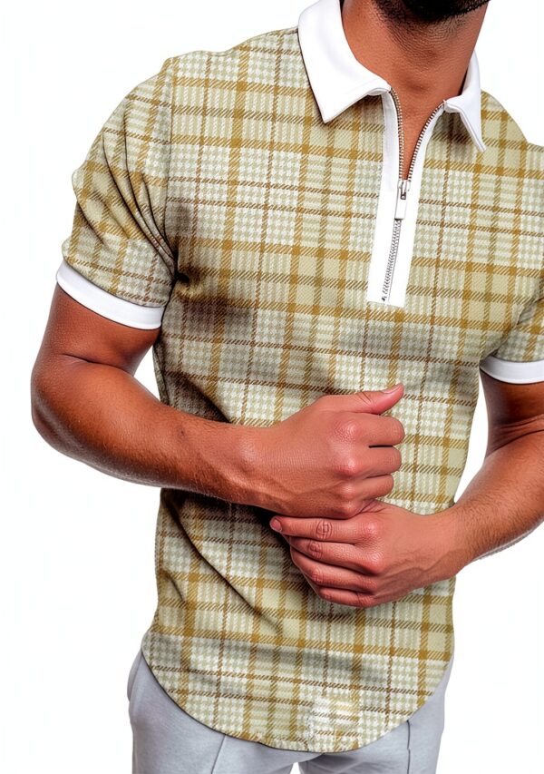 Herren Polo T-Shirt Basic Design Schwarz Weiß Grau Khaki-2