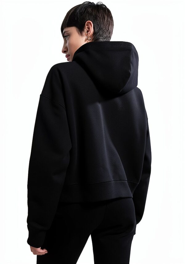 Kapuzenpullover Herren Baumwolle Casual Schnürung Schwarz-1