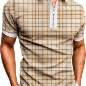 Herren Polo T-Shirt Basic Design Schwarz Weiß Grau Khaki-0