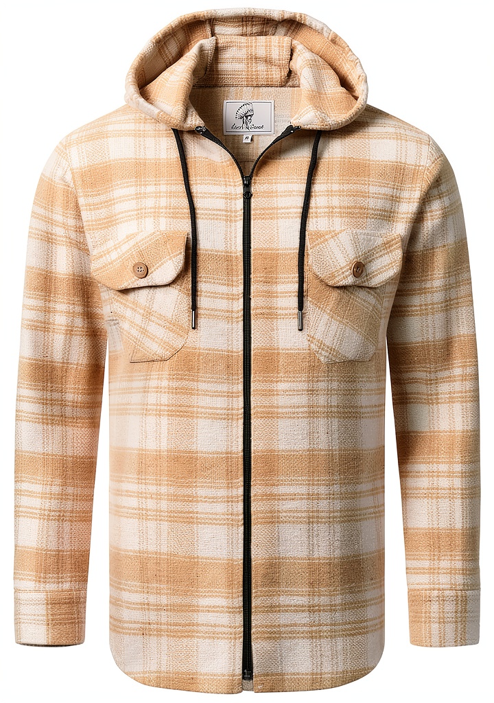 Rock Creek Herren Flanellhemd Karohemd weich bequem im Alltag auf einem Holztisch
