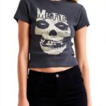 Gothic Crop Top FeMereina Polyester Weste-0