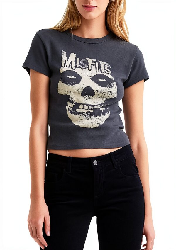 Gothic Crop Top FeMereina Polyester Weste-0