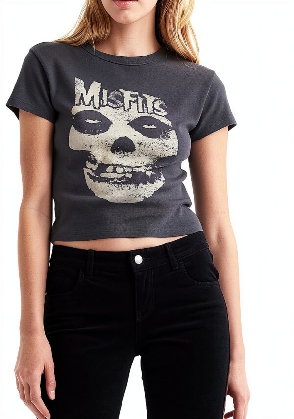 Gothic Crop Top FeMereina Polyester Weste-4