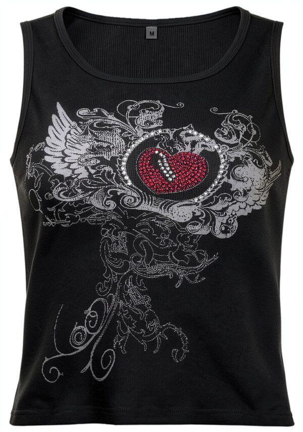 Gothic Crop Top FeMereina Polyester Weste-5
