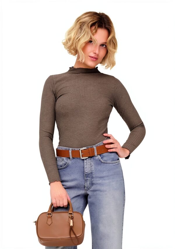 Langarmshirt Damen Bestseller A/S - lockerer Schnitt, Stehkragen-3