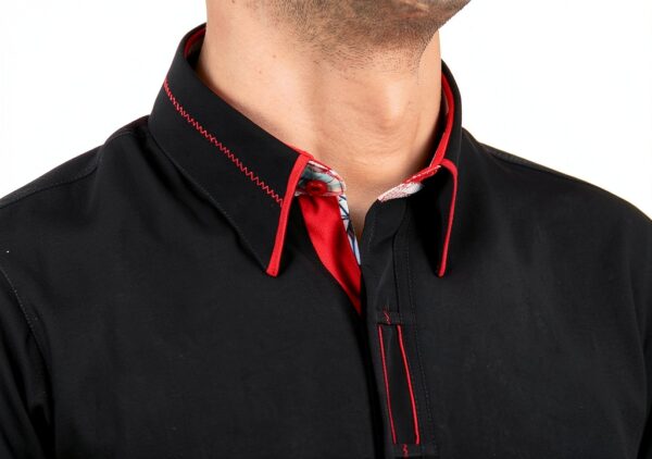 H.K.Mandel Herrenhemd schwarz Retro atmungsaktiver Stoff Regular Fit-4