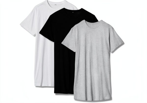 Männer T-Shirt Dreierpack Build Your Brand – langer Schnitt, 3 Farben-0