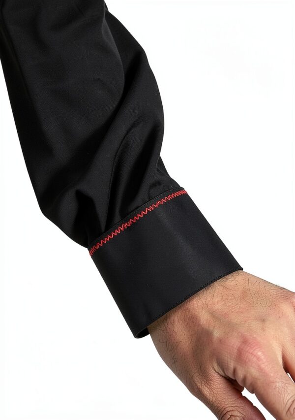 H.K.Mandel Herrenhemd schwarz Retro atmungsaktiver Stoff Regular Fit-3