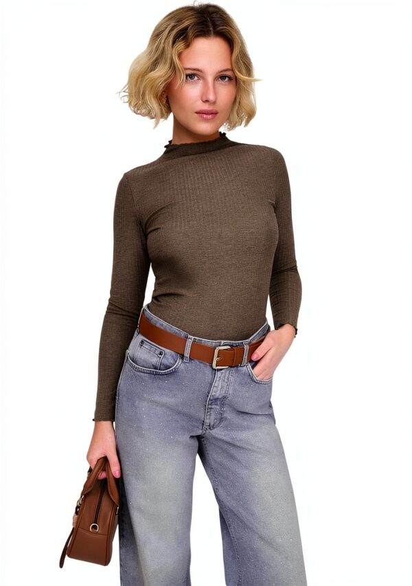 Langarmshirt Damen Bestseller A/S - lockerer Schnitt, Stehkragen-6