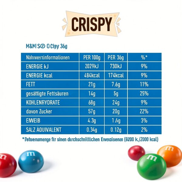 M&M's Crispy Schokolade 24x36g Packung mit 4 knusprige Reis Kerne-10