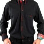H.K.Mandel Herrenhemd schwarz Retro atmungsaktiver Stoff Regular Fit-0
