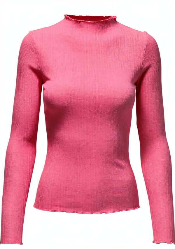 Langarmshirt Damen Bestseller A/S schmale Passform Stehkragen-0