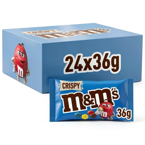 M&M's Crispy Schokolade 24x36g Packung mit 4 knusprige Reis Kerne-0